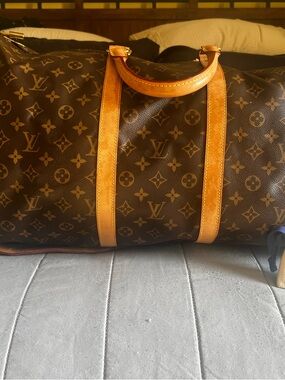 Louis Vuitton Monogram Duffel with Tan Leather Trim